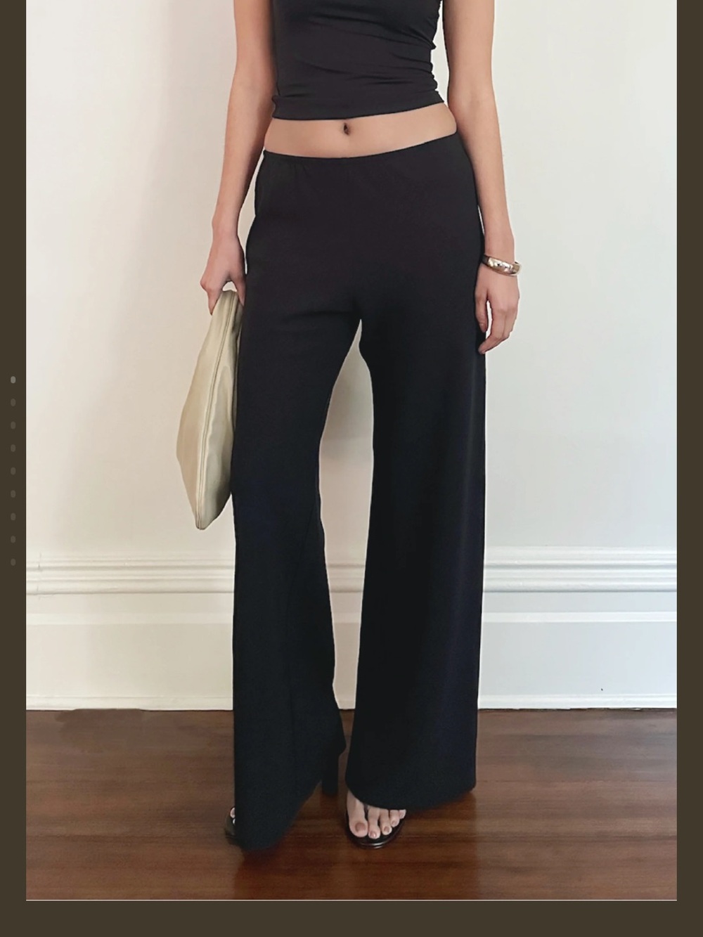 Jordan Black Wide-Leg High-Rise Pull-On Pants
